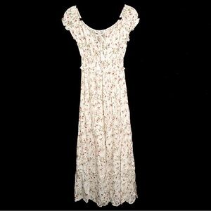 Vine And Valley Peasant Style Floral Print Maxi Dress